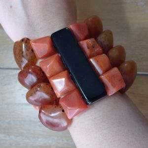 Beautiful coral and black bracelet